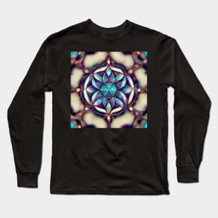 Gem Crystalline Mandala pattern Long Sleeve T-Shirt